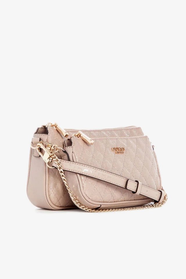 Guess Yarmilla 4G ve Peony Logolu Rugan Mini Çapraz Çanta Pembe