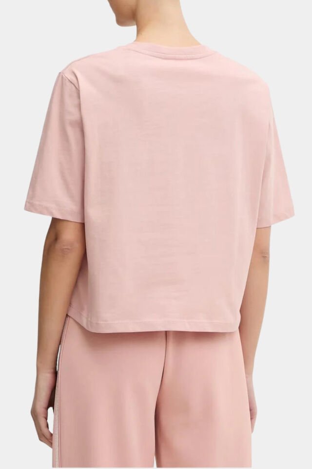 Gues Yazılı Pamuklu Regular Fit Bisiklet Yaka Pembe