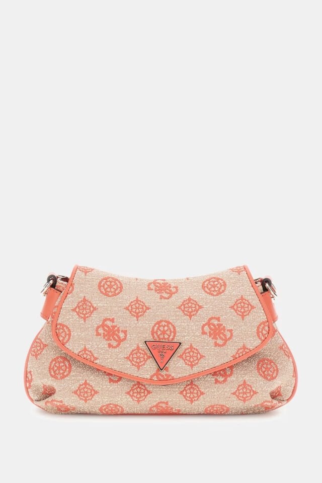 Guess Beyza 4G ve Peony Logolu Çapraz Çanta Mercan