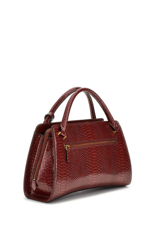 Guess Georgina Piton Desenli El Çantası Bordo