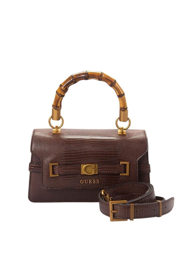 Guess Sibel Piton Desenli Mini El Çantası Espresso