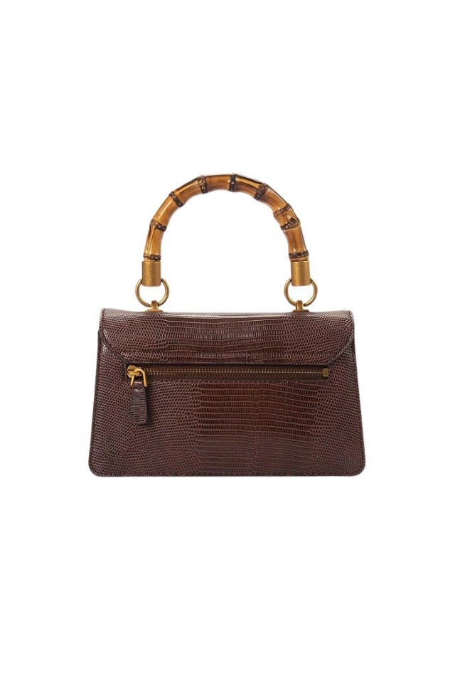 Guess Sibel Piton Desenli Mini El Çantası Espresso