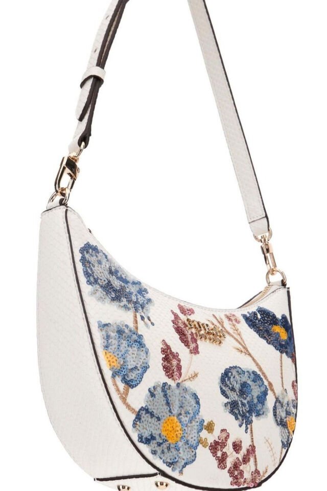 Guess Zaria Mini Üst Fermuarlı Omuz Çantası Çiçekli Çok Renkli