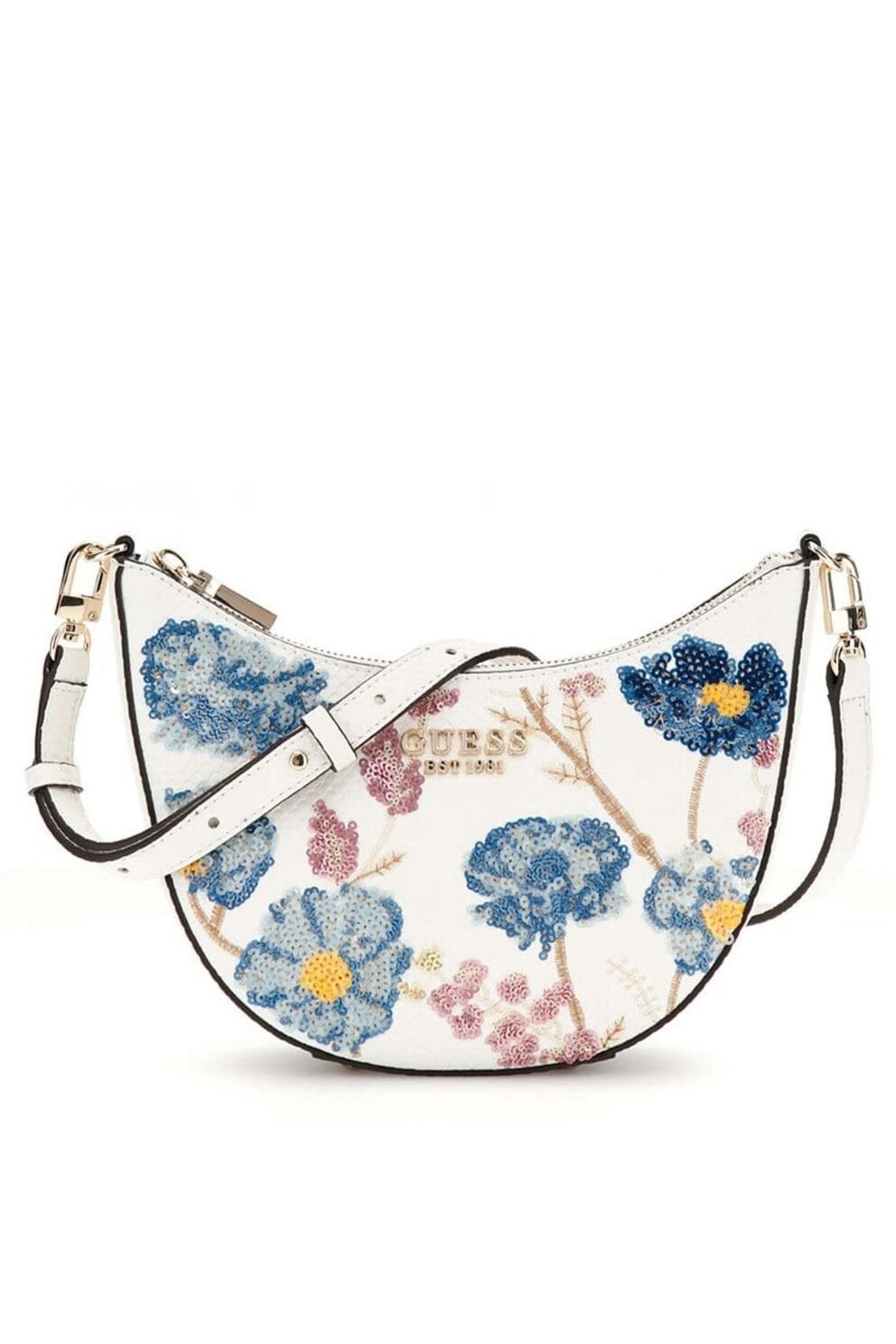Guess Zaria Mini Üst Fermuarlı Omuz Çantası Çiçekli Çok Renkli