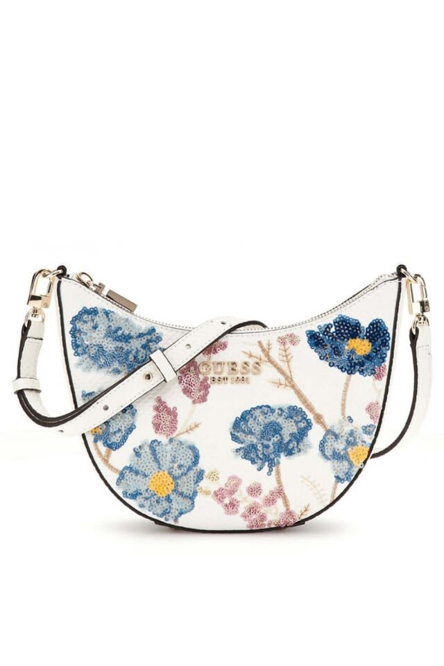 Guess Zaria Mini Üst Fermuarlı Omuz Çantası Çiçekli Çok Renkli