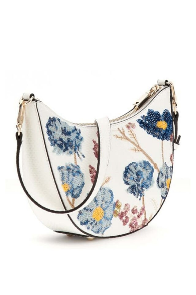 Guess Zaria Mini Üst Fermuarlı Omuz Çantası Çiçekli Çok Renkli