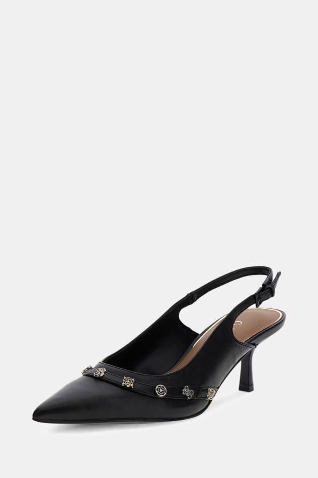 Guess Yanai 4G Peony Logolu Slingbacks Siyah