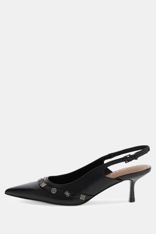 Guess Yanai 4G Peony Logolu Slingbacks Siyah