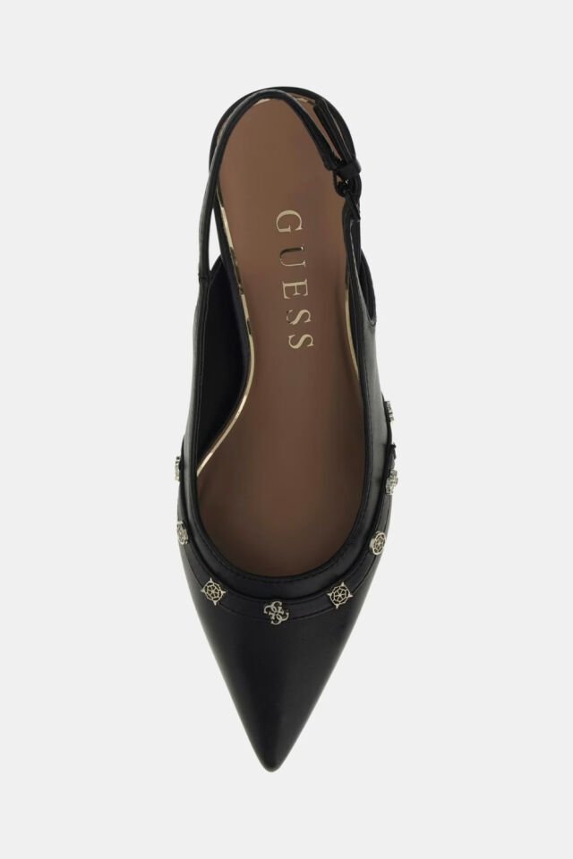Guess Yanai 4G Peony Logolu Slingbacks Siyah