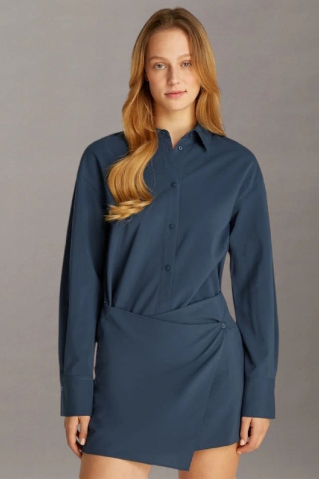 Calvin Klein Sarma Mini Elbise Mavi