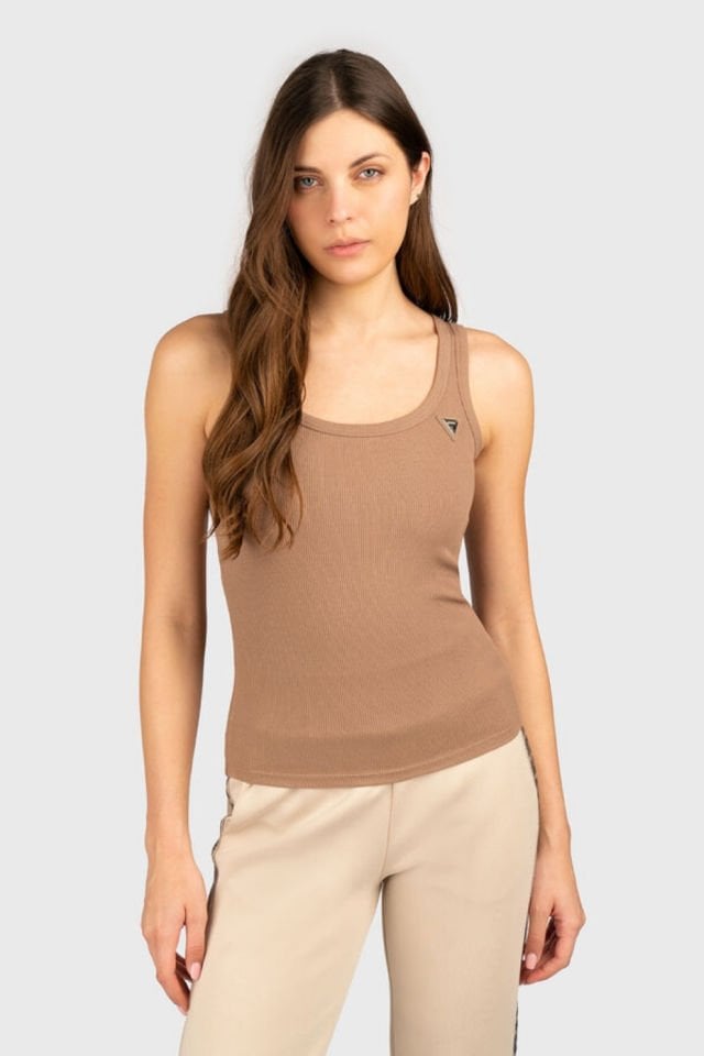 Guess Colettte Fitilli Kalın Askılı Regular Fit Yuvarlak Yaka Atlet