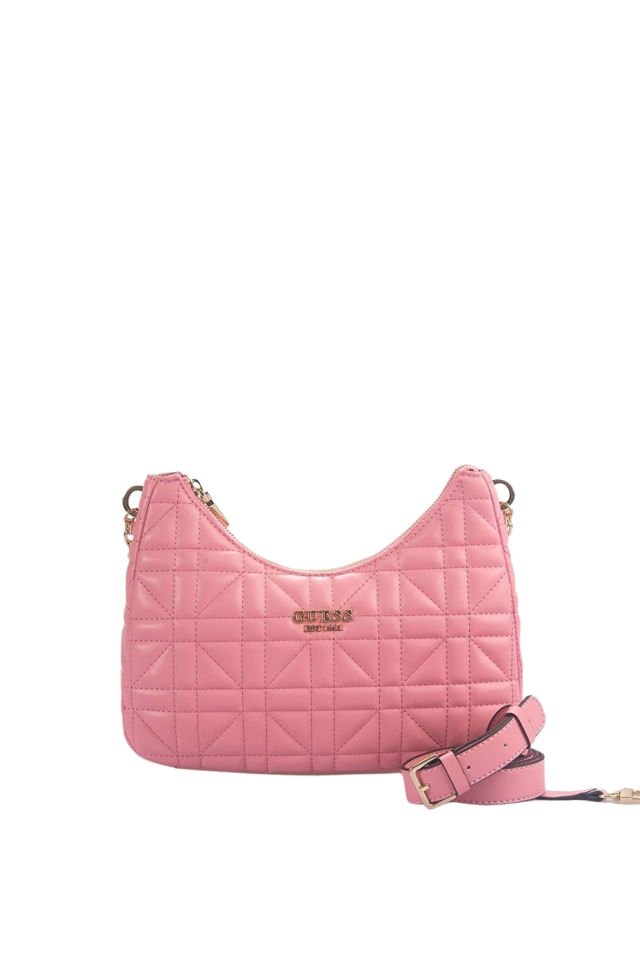 Guess Assia Kapitoneli Omuz Çantası Pembe