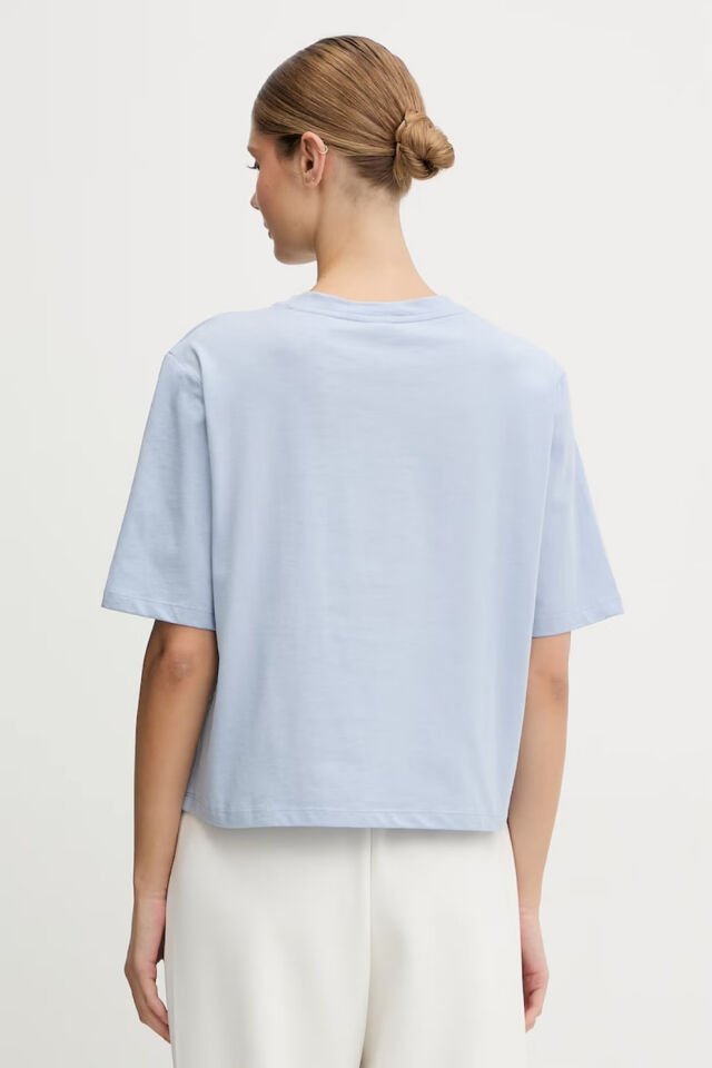 Gues Yazılı Pamuklu Regular Fit Bisiklet Yaka Mavi