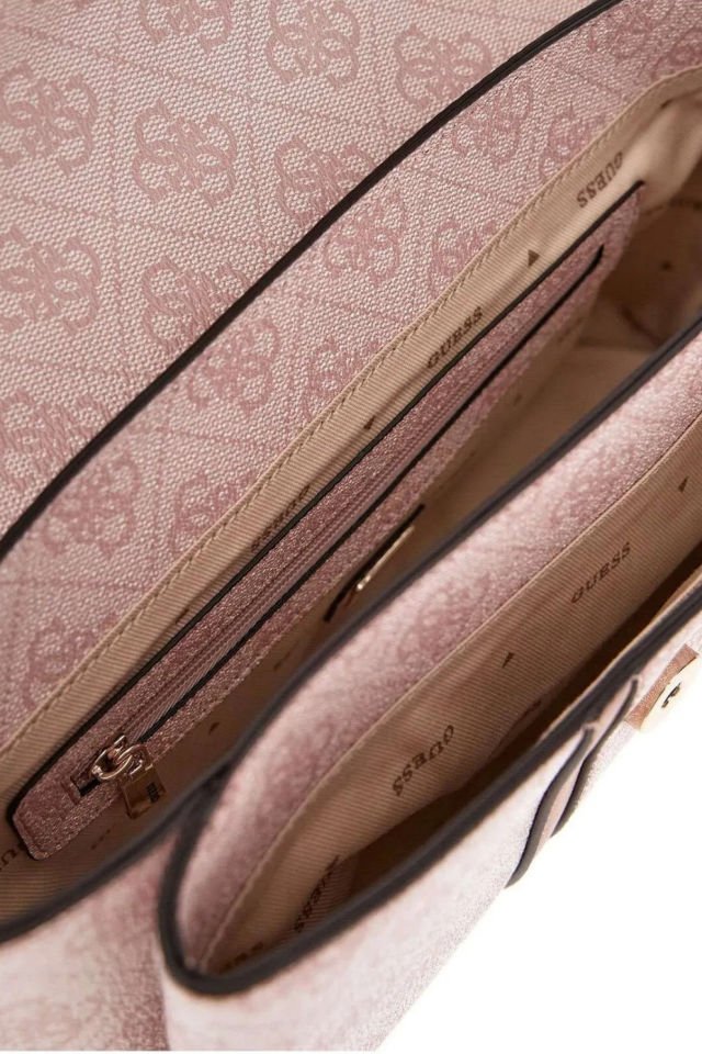 Guess Assia Kapitoneli Çapraz Çanta Floresan Pembe