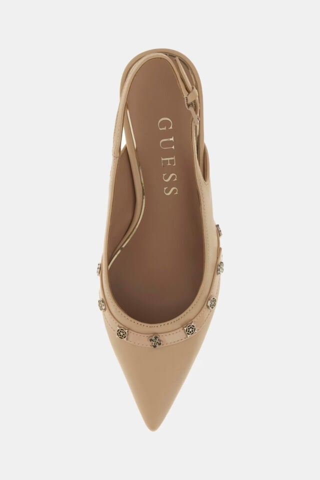 Guess Yanai 4G Peony Logolu Slingbacks Bej