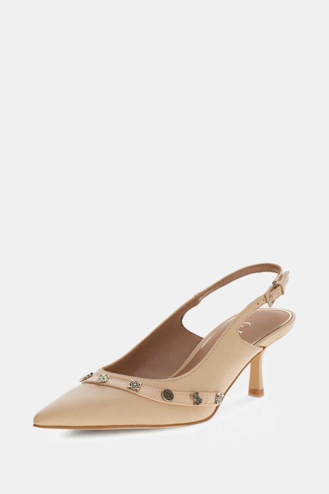 Guess Yanai 4G Peony Logolu Slingbacks Bej