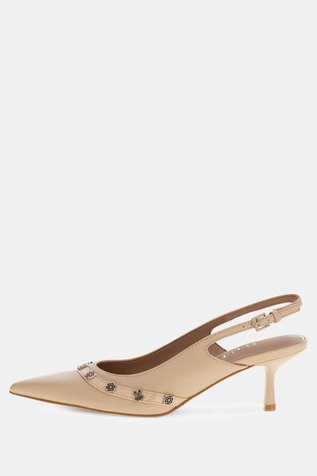 Guess Yanai 4G Peony Logolu Slingbacks Bej
