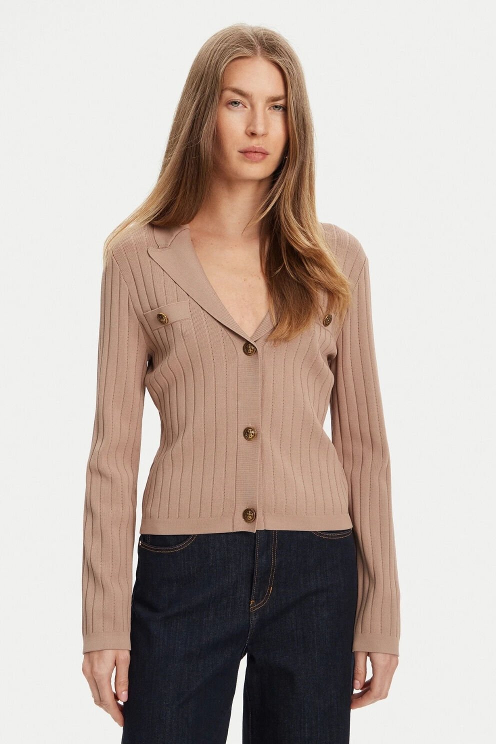 Guess Cardigan Bej Normal Kesim Hırka