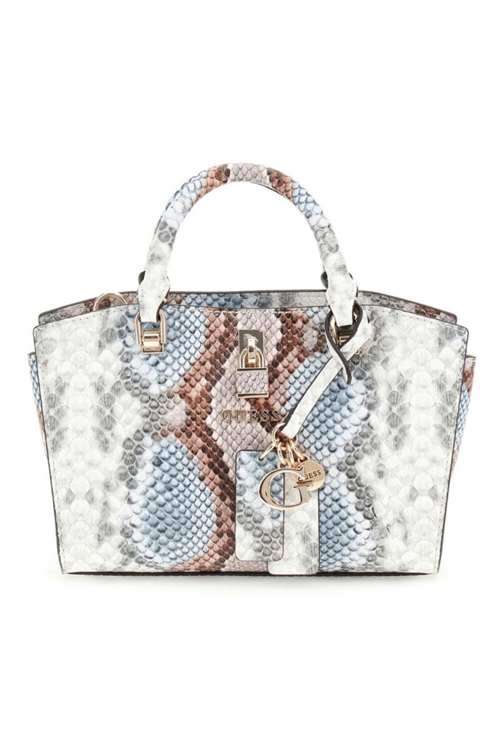 Guess Queensland Mini Satchel Çanta Misty Blue Çok Renkli