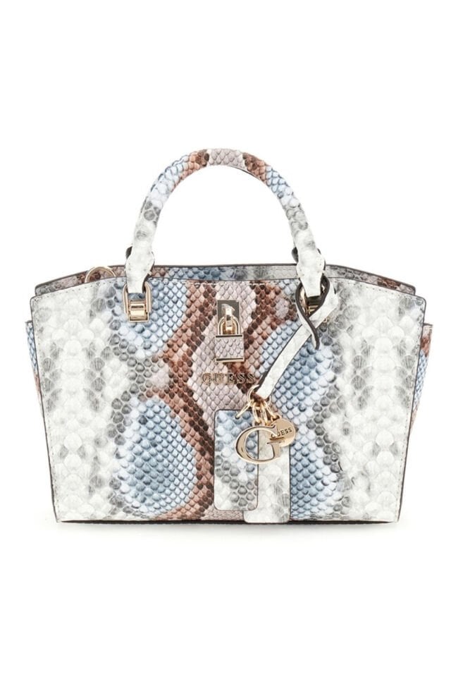 Guess Queensland Mini Satchel Çanta Misty Blue Çok Renkli