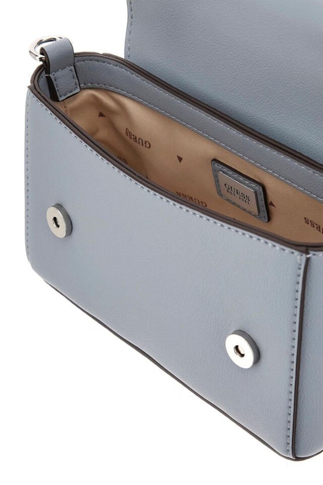 Guess Queensland Mini Satchel Çanta Misty Blue Çok Renkli