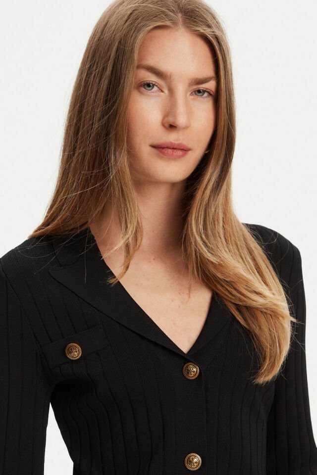 Guess Cardigan Siyah Normal Kesim Hırka
