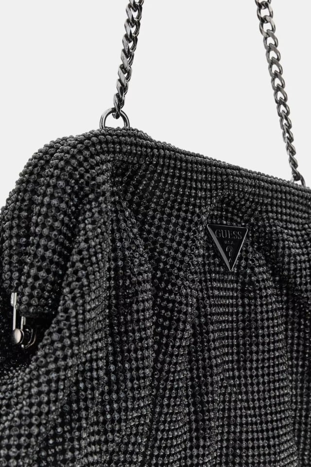 Guess Zalina Taş Kaplama Clutch Çanta Siyah