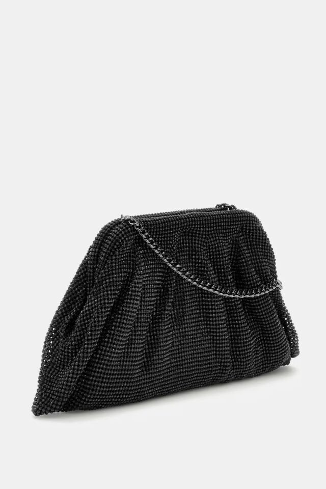 Guess Zalina Taş Kaplama Clutch Çanta Siyah