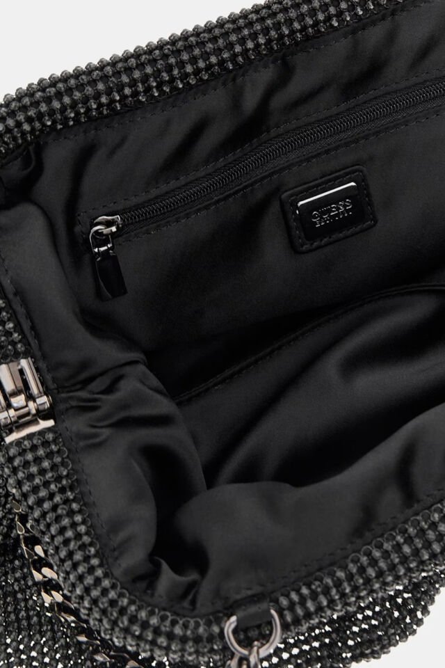 Guess Zalina Taş Kaplama Clutch Çanta Siyah