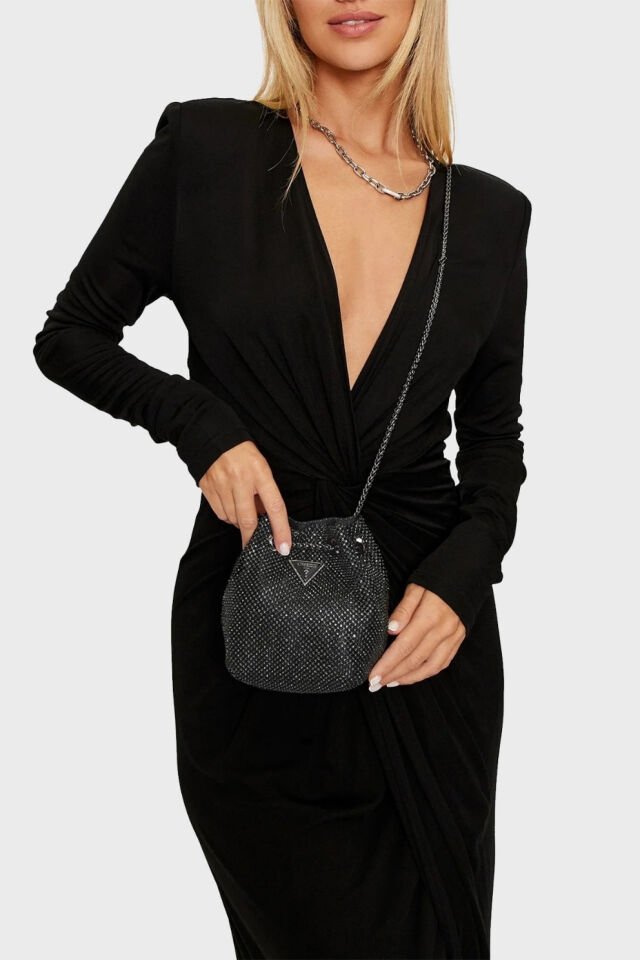 Guess Zalina Kapaklı El Çantası Siyah