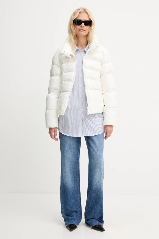 Guess Kadın Çizgili Uzun Kollu Gömlek Mavi