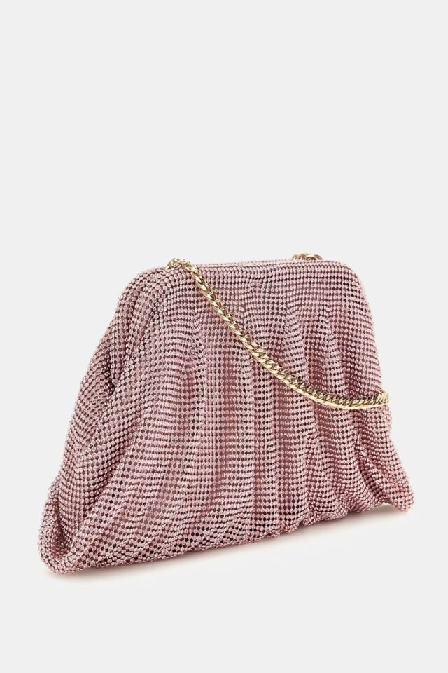 Guess Zalina Örgü Taklidi Çanta Pembe