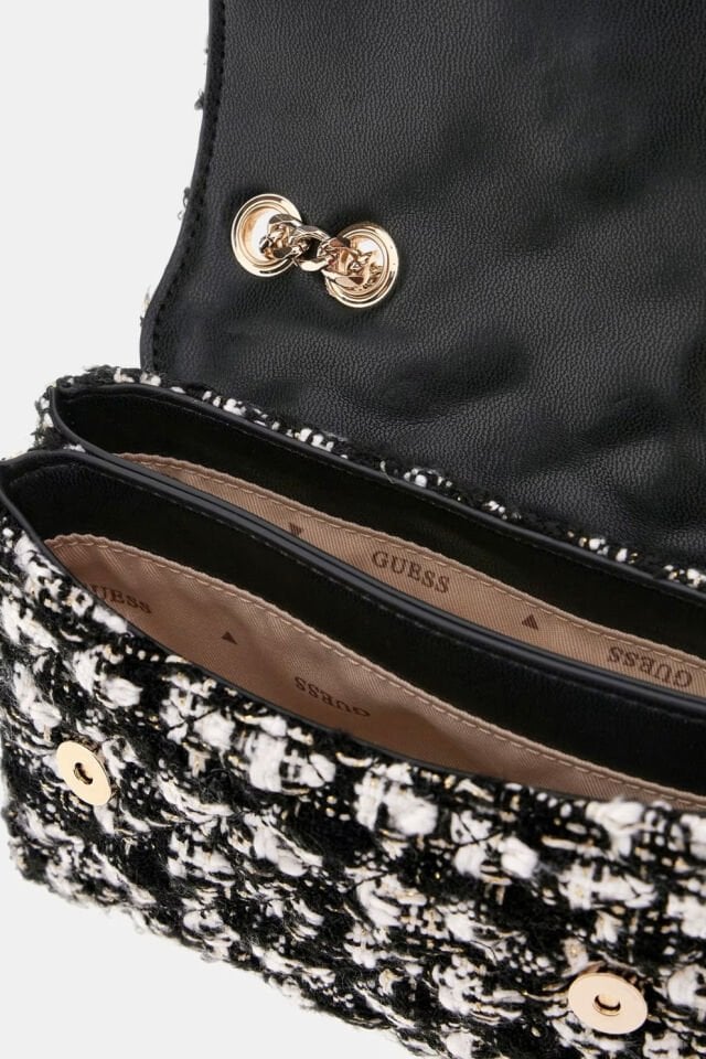 Guess Everlee Tüvit Çapraz Çanta Siyah