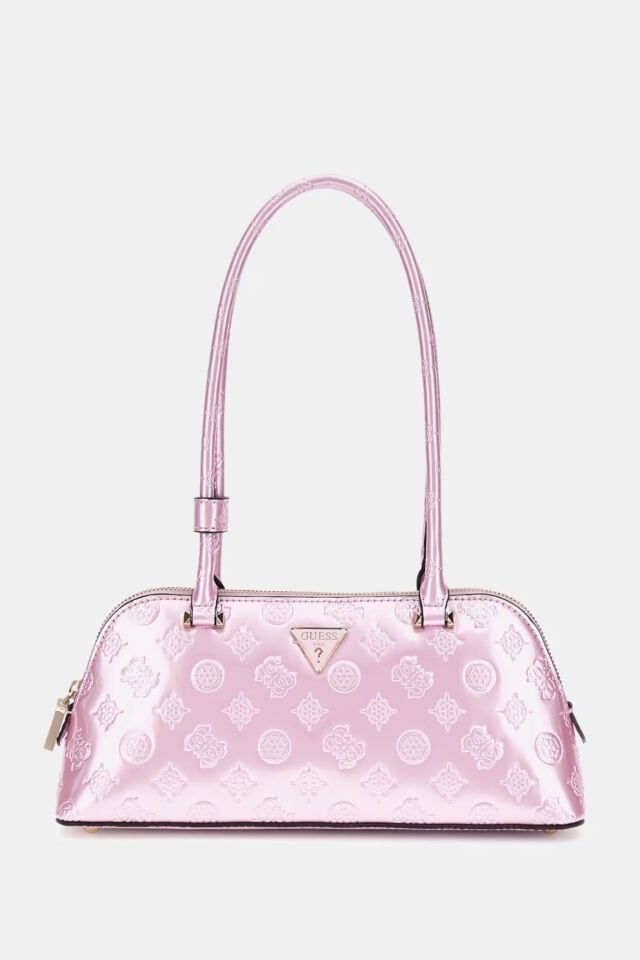 Guess Arnela 4G Şakayık Logolu Omuz Çantası Pembe
