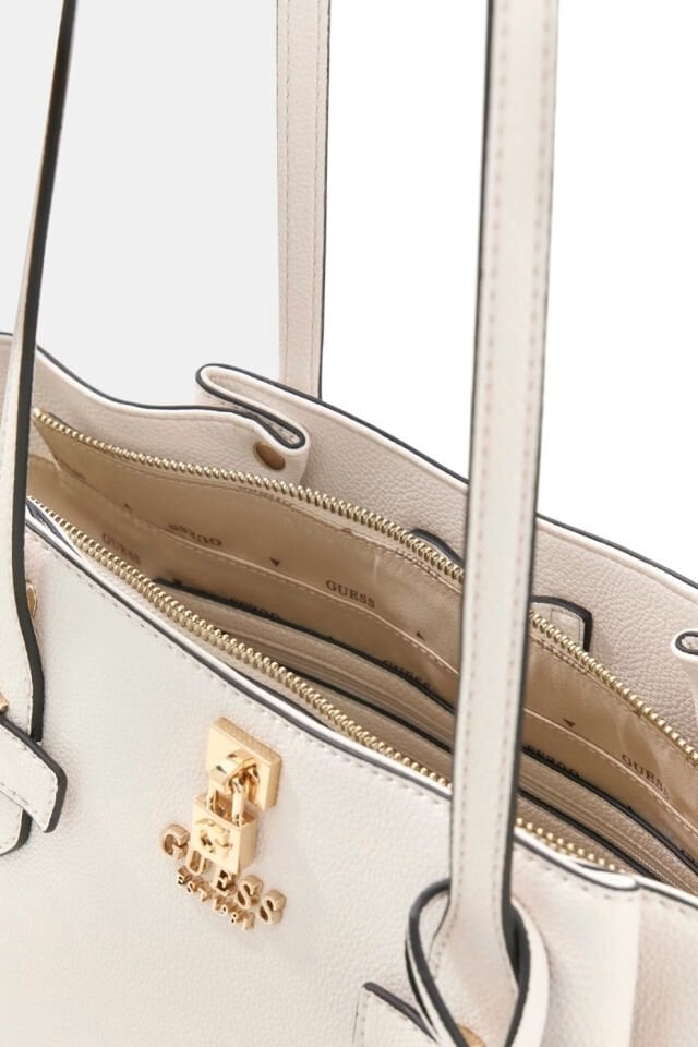 Guess  Yesba Saffiano Omuz Çantası Krem