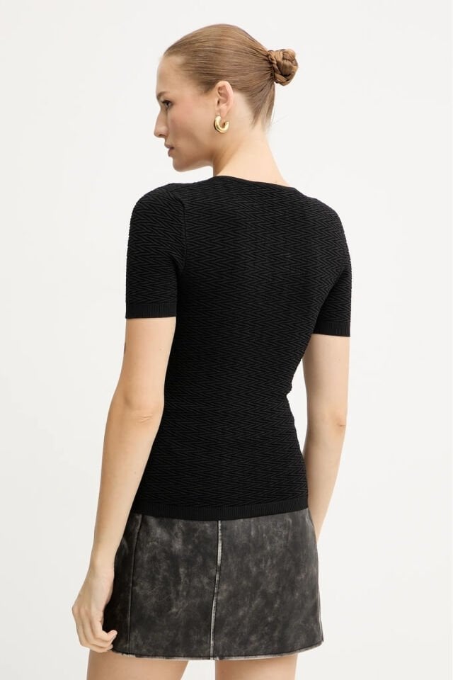 Guess Helena Siyah Normal Kesim Tişört