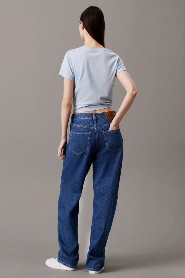 Calvin Klein  Degrade Logolu Tişört Mavi