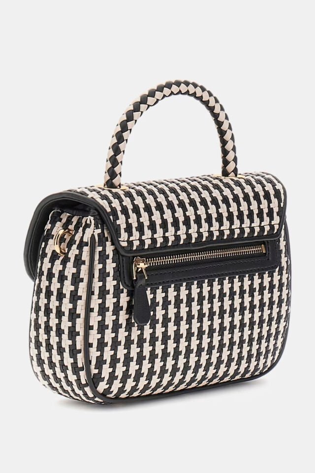 Guess Mirema Hasır Mini El Çantası Siyah