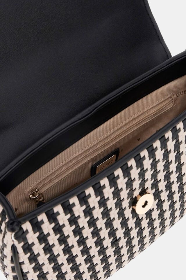 Guess Mirema Hasır Mini El Çantası Siyah