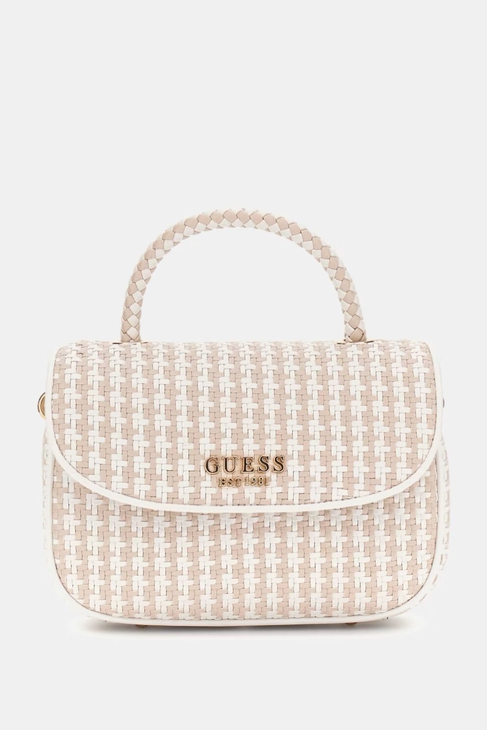 Guess Mirema Hasır Mini El Çantası Beyaz