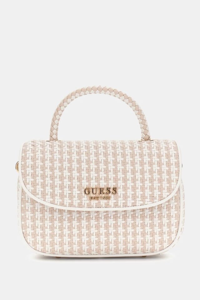 Guess Mirema Hasır Mini El Çantası Beyaz
