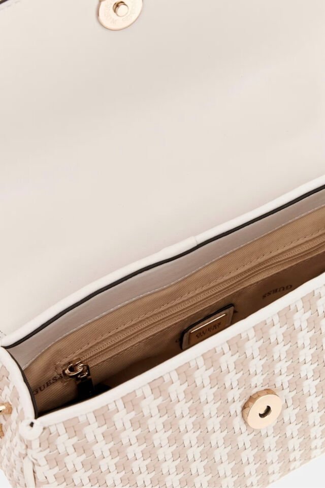 Guess Mirema Hasır Mini El Çantası Beyaz