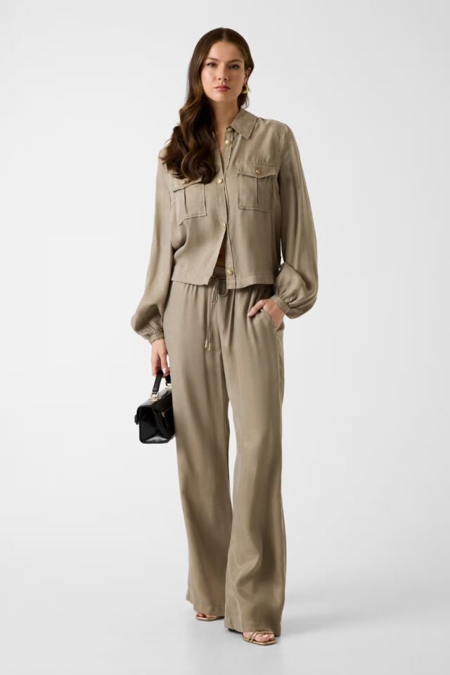 Guess Viscose Karışımlı Gömlek Yeşil