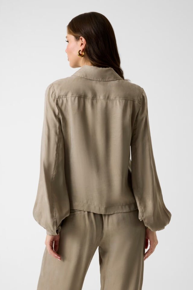 Guess Viscose Karışımlı Gömlek Yeşil