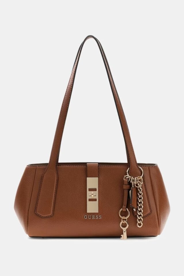 Guess Brooke Charm Omuz Çantası Kahverengi