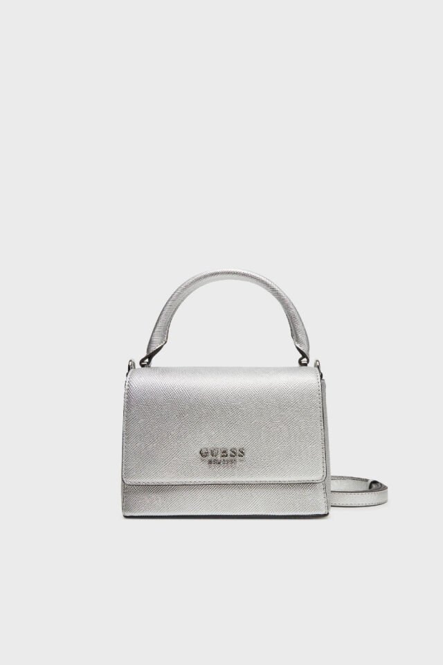 Guess Fedana Logolu Çıkarılabilir Askılı Çanta Gümüş