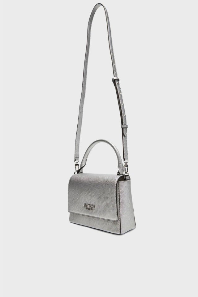 Guess Fedana Logolu Çıkarılabilir Askılı Çanta Gümüş
