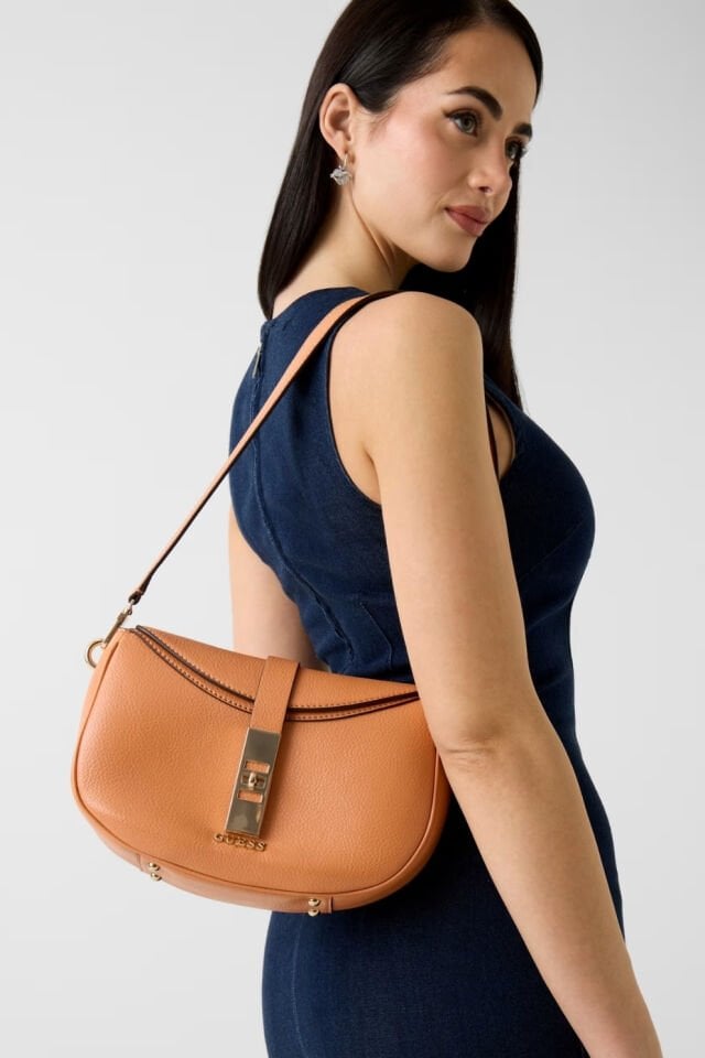 Guess  Brooke Charm Omuz Çantası Turuncu