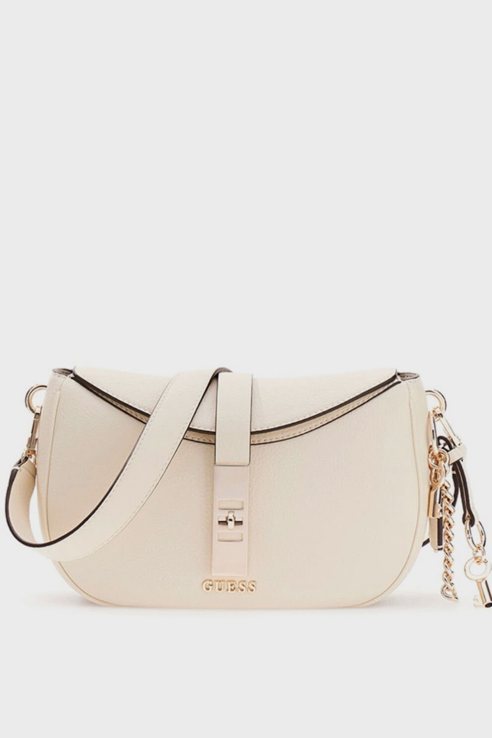 Guess  Brooke Charm Omuz Çantası Krem