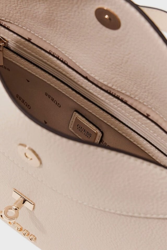 Guess  Brooke Charm Omuz Çantası Krem